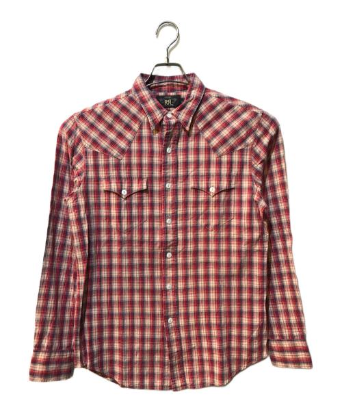 RRL（ダブルアールエル）RRL (ダブルアールエル) チェックウエスタンシャツ レッド サイズ:Mの古着・服飾アイテム