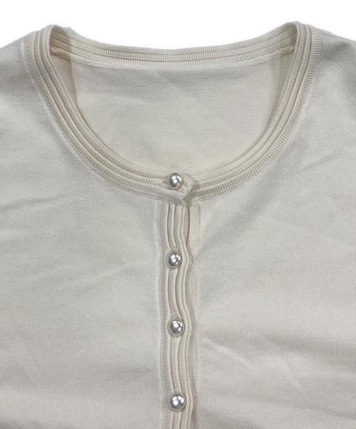 FRAY ID（フレイ アイディー）FRAY ID (フレイ アイディー) シルクブレンドベーシックカーディガン アイボリー サイズ:Freeの古着・服飾アイテム