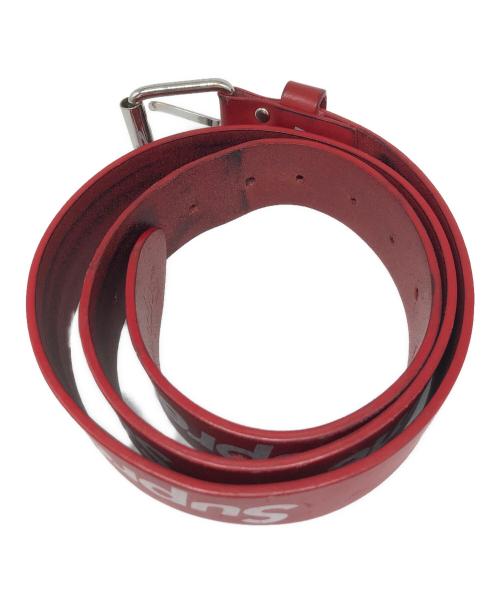 SUPREME（シュプリーム）SUPREME (シュプリーム) repeat leather belt レッドの古着・服飾アイテム