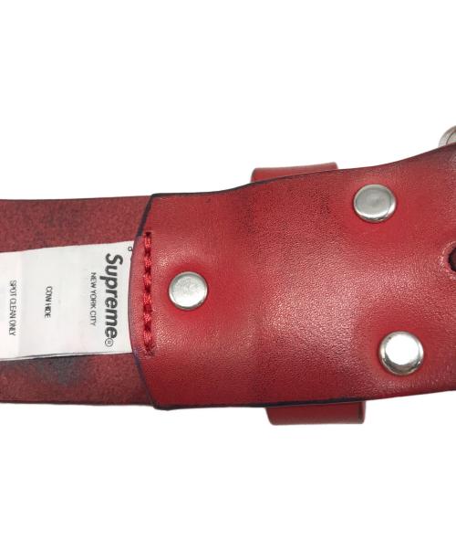 SUPREME（シュプリーム）SUPREME (シュプリーム) repeat leather belt レッドの古着・服飾アイテム
