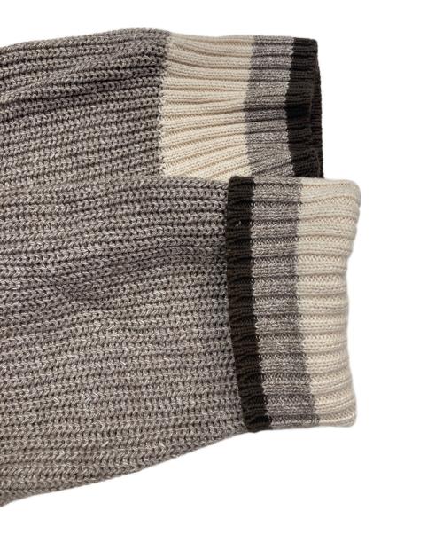 GRAN SASSO（グランサッソ）GRAN SASSO (グランサッソ) ローゲージリネンコットンVネックチルデンニット グレー サイズ:48の古着・服飾アイテム