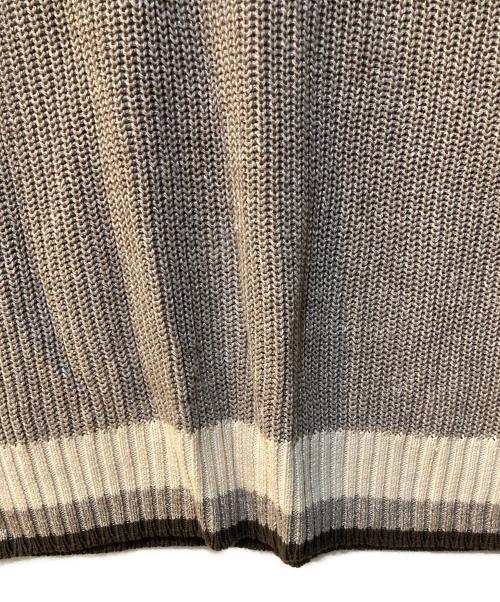 GRAN SASSO（グランサッソ）GRAN SASSO (グランサッソ) ローゲージリネンコットンVネックチルデンニット グレー サイズ:48の古着・服飾アイテム