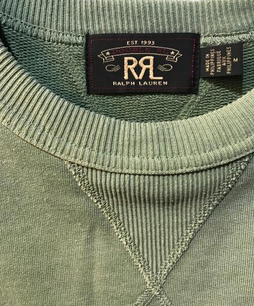 RRL（ダブルアールエル）RRL (ダブルアールエル) WESTERN TRADING ロゴプリントスウェット グリーン サイズ:Mの古着・服飾アイテム