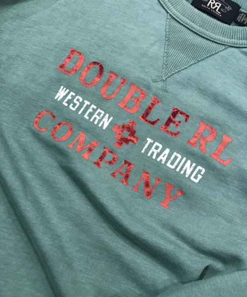 RRL（ダブルアールエル）RRL (ダブルアールエル) WESTERN TRADING ロゴプリントスウェット グリーン サイズ:Mの古着・服飾アイテム