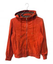 SILENCE（サイレンス）の古着「ゴートスエードフードブルゾン」｜オレンジ