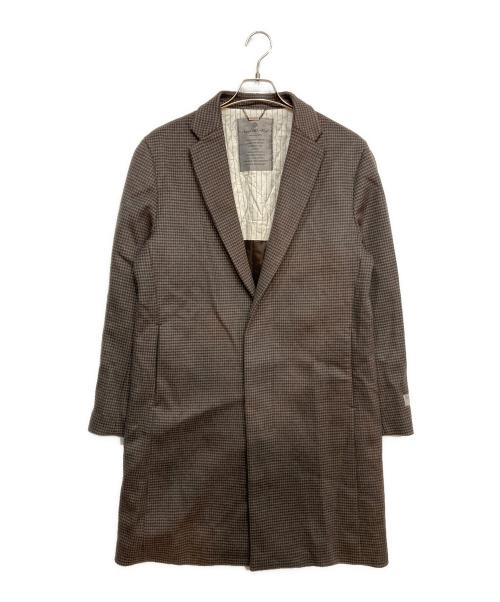 nano・universe（ナノ・ユニバース）nano・universe (ナノ・ユニバース) SUPER140'sメルトンチェスターコート ブラウン サイズ:Lの古着・服飾アイテム