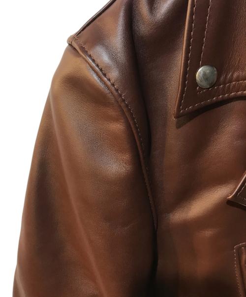 Lewis Leathers（ルイスレザース）Lewis Leathers (ルイスレザース) 402ライトニング ホースハイドダブルライダースジャケット ブラウン サイズ:34の古着・服飾アイテム