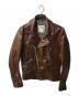 Lewis Leathers（ルイスレザース）の古着「402ライトニング ホースハイドダブルライダースジャケット」｜ブラウン