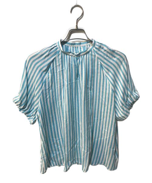 TOMORROW LAND collection（トゥモローランドコレクション）TOMORROW LAND collection (トゥモローランドコレクション) トラックストライプ パフスリーブブラウス ブルー サイズ:Sの古着・服飾アイテム