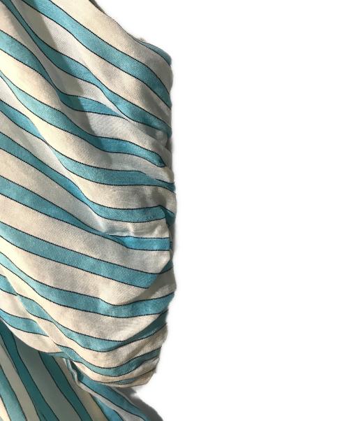 TOMORROW LAND collection（トゥモローランドコレクション）TOMORROW LAND collection (トゥモローランドコレクション) トラックストライプ パフスリーブブラウス ブルー サイズ:Sの古着・服飾アイテム