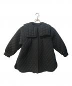 THREE SQUAREスリースクエア）の古着「付け襟キルティングコート」｜ブラック