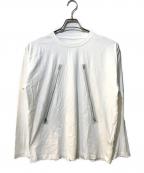 MM6 Maison Margielaエムエムシックスメゾンマルジェラ）の古着「ジッププリントロングスリーブTシャツ」｜ホワイト