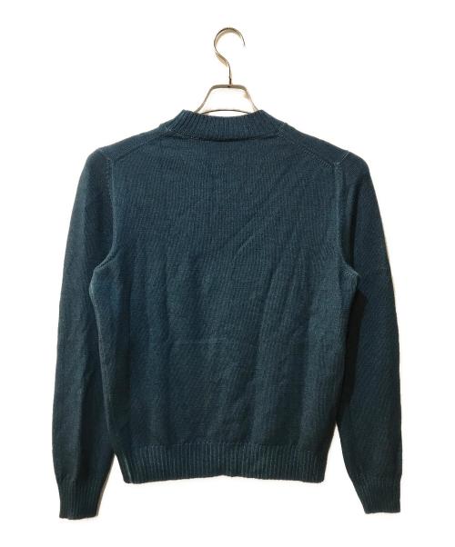 GRAN SASSO（グランサッソ）GRAN SASSO (グランサッソ) 8ゲージ 製品染め モックネック ニット ブルー サイズ:48の古着・服飾アイテム