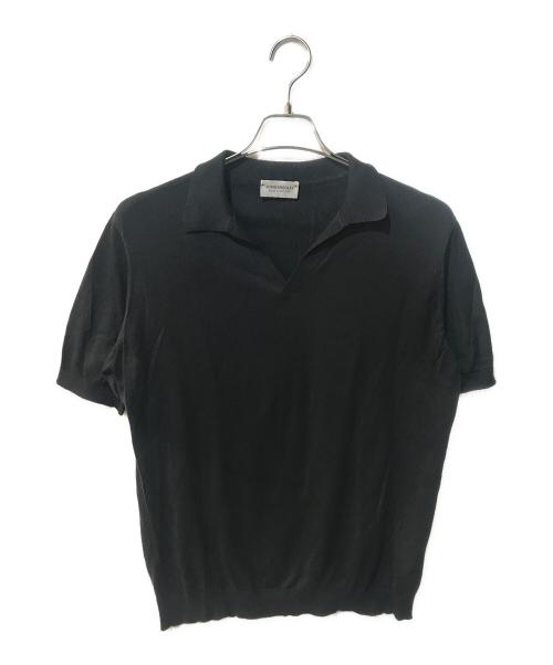 JOHN SMEDLEY（ジョンスメドレー）JOHN SMEDLEY (ジョンスメドレー) ニットポロシャツ ブラック サイズ:Lの古着・服飾アイテム