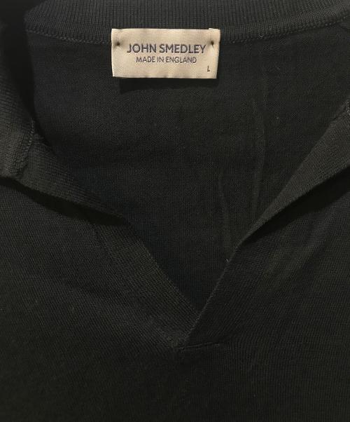 JOHN SMEDLEY（ジョンスメドレー）JOHN SMEDLEY (ジョンスメドレー) ニットポロシャツ ブラック サイズ:Lの古着・服飾アイテム