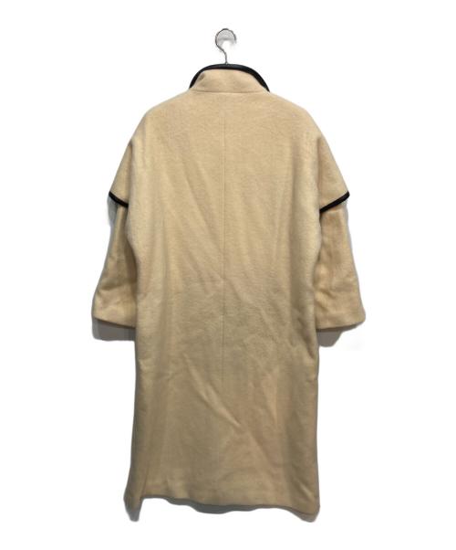 hudson's bay（ハドソンズバイ）hudson's bay (ハドソンズバイ) レザー パイピング ウール コート アイボリー サイズ:14の古着・服飾アイテム