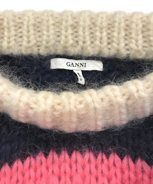 GANNI（ガニー）GANNI (ガニー) モヘア混ニットプルオーバー マルチカラー サイズ:Lの古着・服飾アイテム