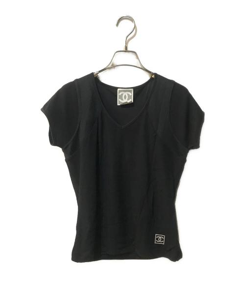 CHANEL（シャネル）CHANEL (シャネル) 裾ワンポイントロゴカットソー ブラック サイズ:42の古着・服飾アイテム