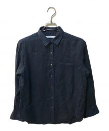 FRAMeWORK（フレームワーク）の古着「フレンチリネンレギュラーカラーシャツ」｜ネイビー