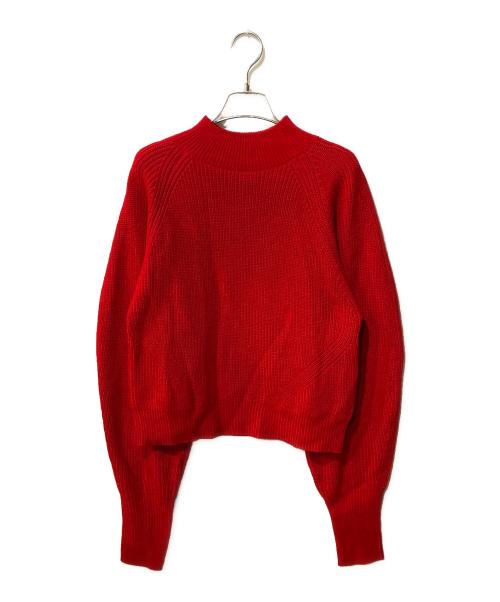 SALON adam et rope'（サロンアダムエロペ）SALON adam et rope' (サロンアダムエロペ) ボリュームスリーブニットプルオーバー レッド サイズ:Free 未使用品の古着・服飾アイテム