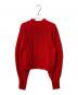 SALON adam et rope'（サロンアダムエロペ）の古着「ボリュームスリーブニットプルオーバー」｜レッド
