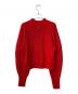 SALON adam et rope' (サロンアダムエロペ) ボリュームスリーブニットプルオーバー レッド サイズ:Free 未使用品：4000円