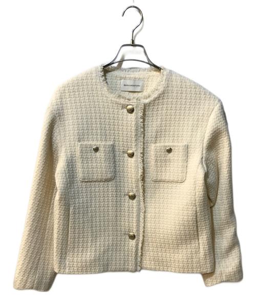 BARNYARDSTORM（バンヤードストーム）BARNYARDSTORM (バンヤードストーム) ノーカラーツイードジャケット ホワイト サイズ:1の古着・服飾アイテム