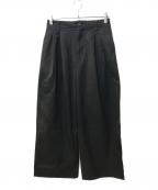 MAISON SPECIALメゾンスペシャル）の古着「120/2/2 Suvin Cotton Gabardine Prime-Wide Two Tucks Pants」｜ブラック