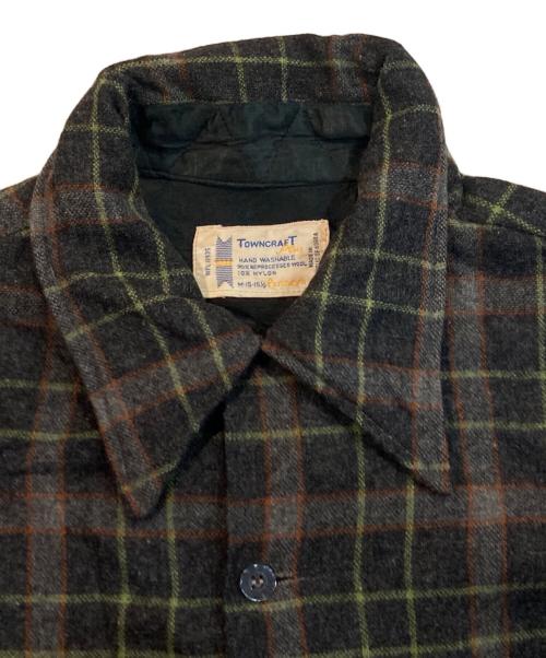 TOWN CRAFT（タウンクラフト）TOWN CRAFT (タウンクラフト) チェックシャツ グレー サイズ:Mの古着・服飾アイテム