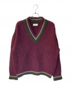 taupeトープ）の古着「ラインアートルーズチルデンニット」｜パープル