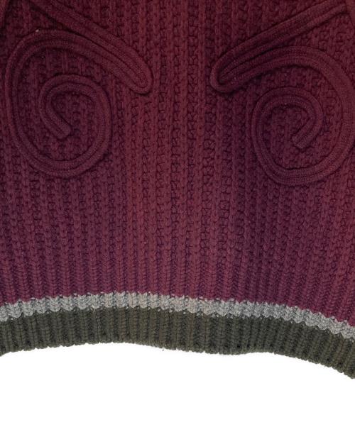 taupe（トープ）taupe (トープ) ラインアートルーズチルデンニット パープル サイズ:02の古着・服飾アイテム