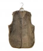 QTUMEクチューム）の古着「フェイクムートンミドルジレ」｜ベージュ