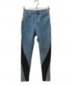 MUGLER×H&Mミュグレー×エイチアンドエム）の古着「スパイラルデニムパンツ」｜ブルー