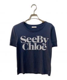 SEE BY CHLOE（シーバイクロエ）の古着「プリントTシャツ」｜ネイビー