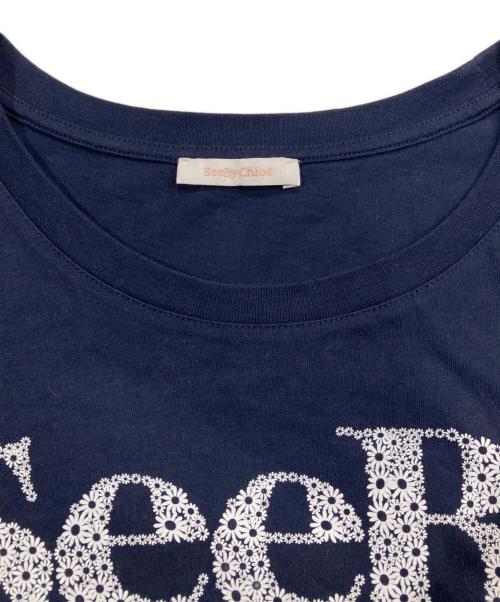 SEE BY CHLOE（シーバイクロエ）SEE BY CHLOE (シーバイクロエ) プリントTシャツ ネイビー サイズ:XSの古着・服飾アイテム