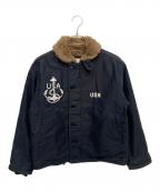 HOUSTONヒューストン）の古着「CUSTOM N-1デッキジャケット」｜ネイビー