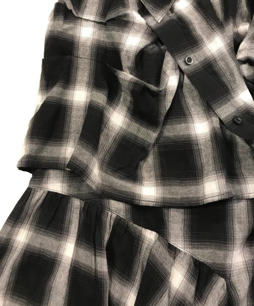 SLY（スライ）SLY (スライ) PLAID LAYERED ロングスカート グレー×ブラック サイズ:1の古着・服飾アイテム