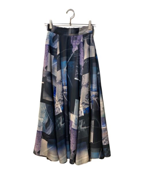 HARE（ハレ）HARE (ハレ) フォトコラージュフレアスカート ブラック×パープル サイズ:Freeの古着・服飾アイテム