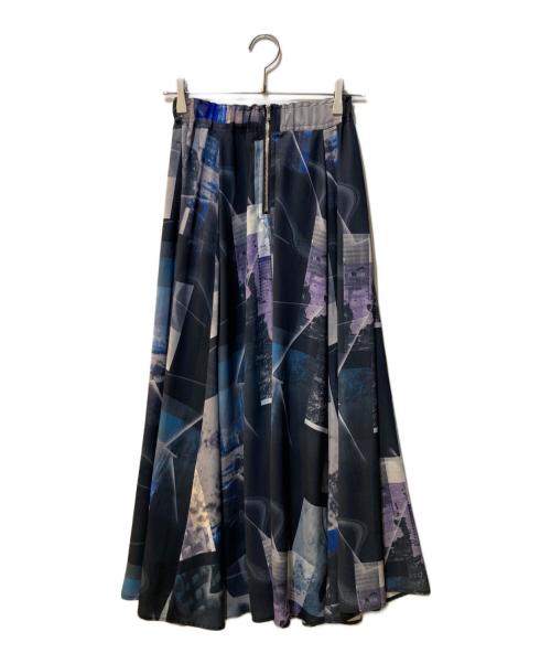 HARE（ハレ）HARE (ハレ) フォトコラージュフレアスカート ブラック×パープル サイズ:Freeの古着・服飾アイテム