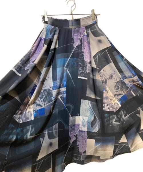 HARE（ハレ）HARE (ハレ) フォトコラージュフレアスカート ブラック×パープル サイズ:Freeの古着・服飾アイテム