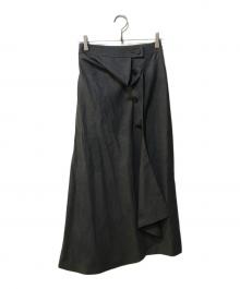 ENFOLD（エンフォルド）の古着「ラップスカート」｜グレー