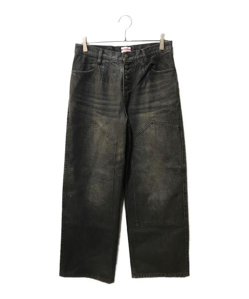 BADWAY（バッドウェイ）BADWAY (バッドウェイ) Coating double knee denim ブラック サイズ:Mの古着・服飾アイテム