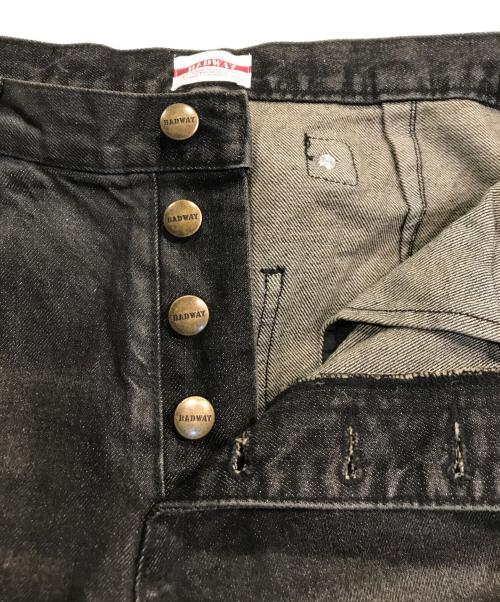 BADWAY（バッドウェイ）BADWAY (バッドウェイ) Coating double knee denim ブラック サイズ:Mの古着・服飾アイテム
