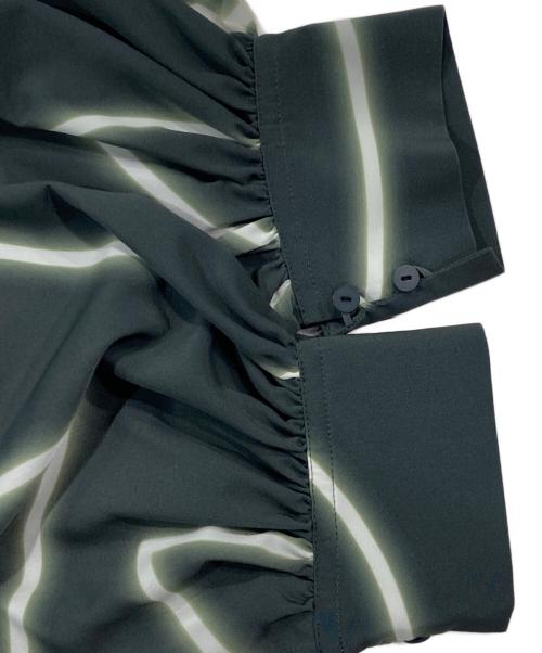 BALLSEY（ボールジィ）BALLSEY (ボールジィ) ネオンチューブプリント ギャザーブラウス グリーン サイズ:36の古着・服飾アイテム