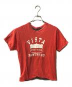 Championチャンピオン）の古着「ダブルフェイスプリントTシャツ」｜レッド