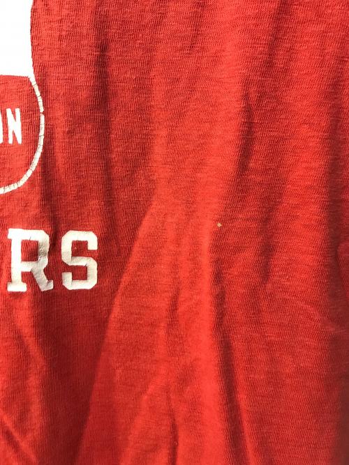 Champion（チャンピオン）Champion (チャンピオン) ダブルフェイスプリントTシャツ レッド サイズ:Mの古着・服飾アイテム