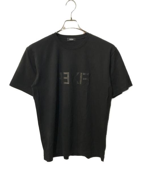 FIXER（フィクサー）FIXER (フィクサー) Reverse Print Crew Neck T-shirt ブラック サイズ:XLの古着・服飾アイテム
