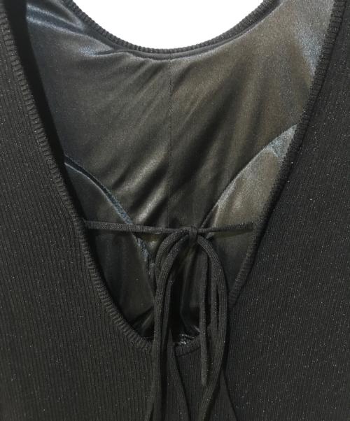 anuans（アニュアンス）anuans (アニュアンス) グリッターリブニットワンピース ブラック サイズ:Freeの古着・服飾アイテム