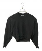 CLANEクラネ）の古着「POWER SHOULDER SHORT SWEAT TOPS」｜ブラック