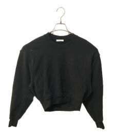 CLANE（クラネ）の古着「POWER SHOULDER SHORT SWEAT TOPS」｜ブラック